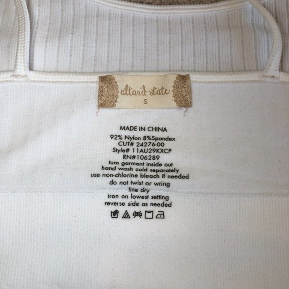 NWOT Altar'd State White Soft Ribbed Bra Size Small/32-34 A/B - Picture 6 of 7